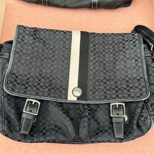 Coach Womens Signature C Black Canvas Bag